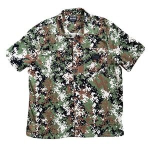 Dogg Supply Snoop Dogg Shirt Mens XL Green Digital Camo Button Up Excellent Camo